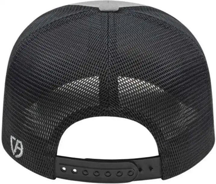 Cap America I8509 Flexfit 110 Melange Trucker Mesh Back - Silver Black - Light Gray / one Size Fits Most