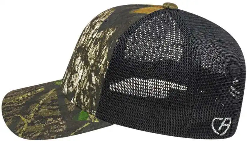 Cap America I8511 Flexfit 110 Camo Trucker Mesh Back Mossy Oak Break Up Black / one Size Fits Most