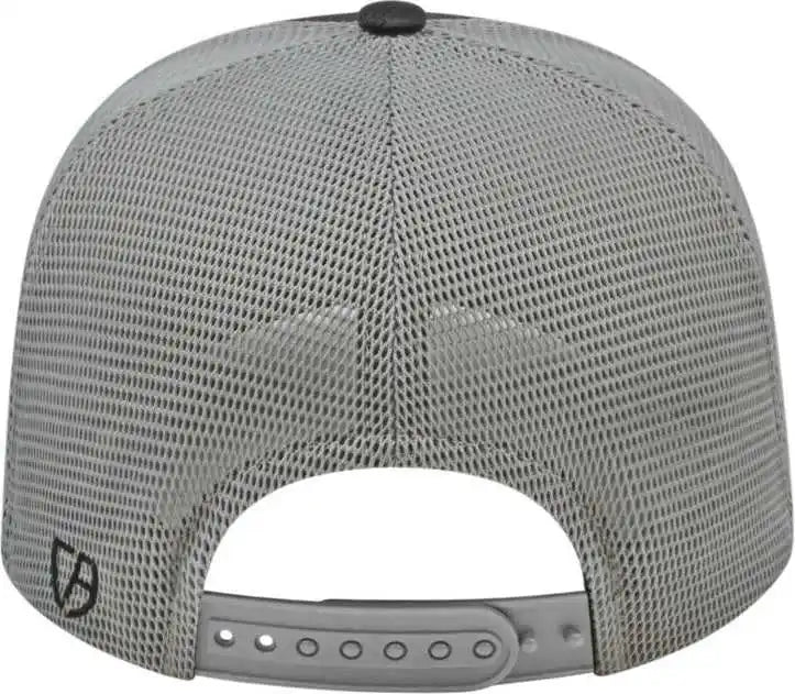 Cap America I8516 Flexfit 110 Jacquard Trucker Mesh Back Black Silver Light Gray / one Size Fits Most