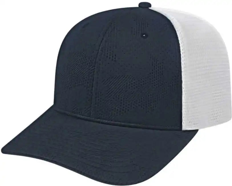 Cap America I8516 Flexfit 110 Jacquard Trucker Mesh Back Navy White / one Size Fits Most