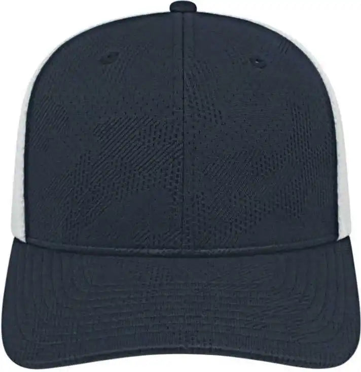 Cap America I8516 Flexfit 110 Jacquard Trucker Mesh Back - Navy White - one Size Fits Most