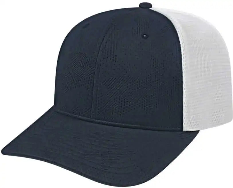 Cap America I8516 Flexfit 110 Jacquard Trucker Mesh Back - Navy White - one Size Fits Most
