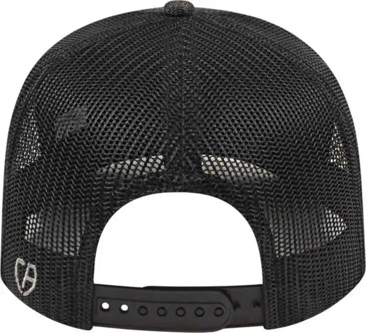 Cap America I8518 Premium Melange Trucker Mesh Back Black / one Size Fits Most