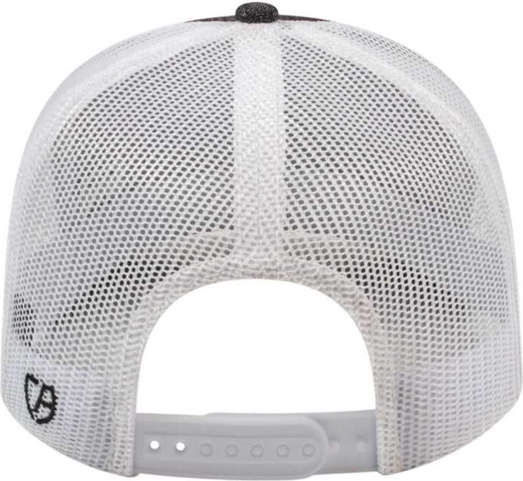 Cap America I8518 Premium Melange Trucker Mesh Back - Black White - one Size Fits Most