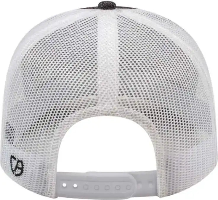 Cap America I8518 Premium Melange Trucker Mesh Back - Black White - one Size Fits Most