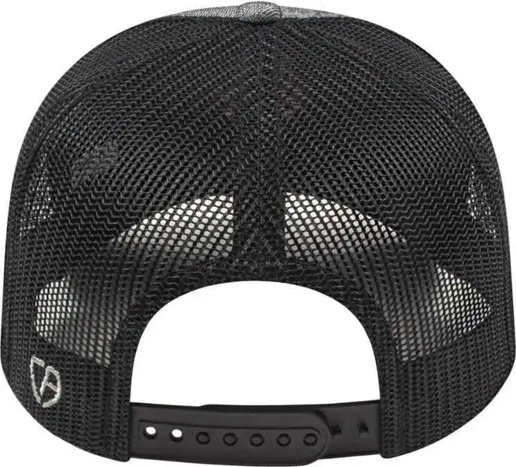 Cap America I8518 Premium Melange Trucker Mesh Back Gray Black / one Size Fits Most