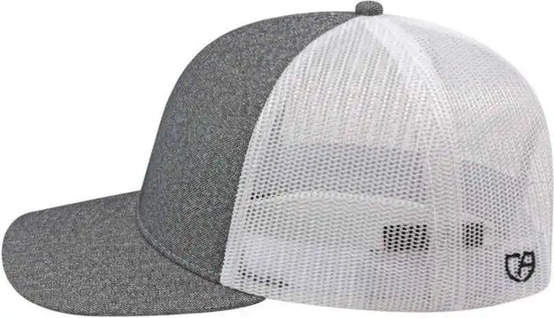 Cap America I8518 Premium Melange Trucker Mesh Back - Gray White - one Size Fits Most
