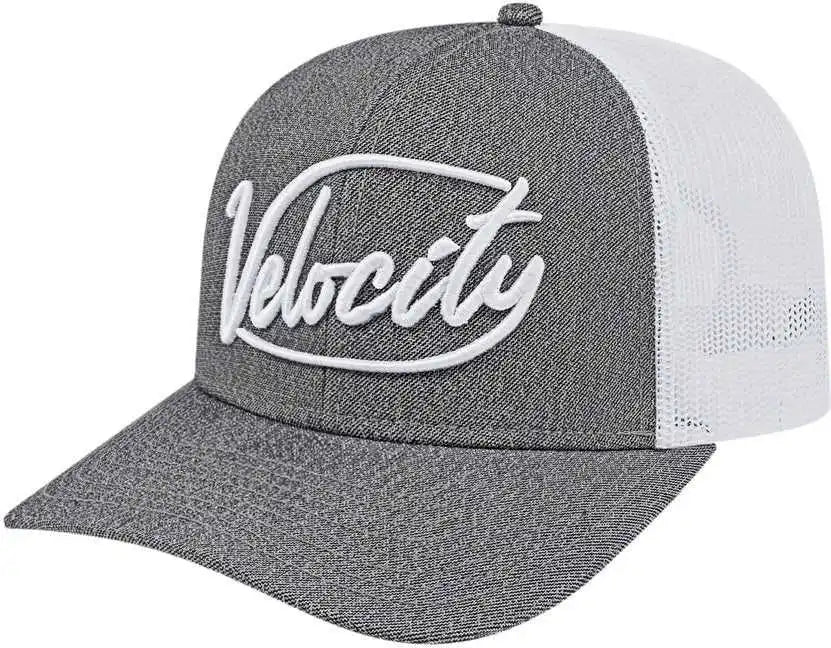 Cap America I8518 Premium Melange Trucker Mesh Back - Gray White - one Size Fits Most