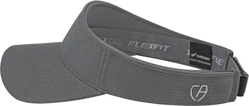 Cap America I8520 Flexfit 110 Aerated Performance Visor Graphite Dark Gray / one Size Fits Most