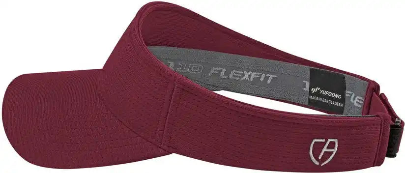 Cap America I8520 Flexfit 110 Aerated Performance Visor - Maroon - one Size Fits Most