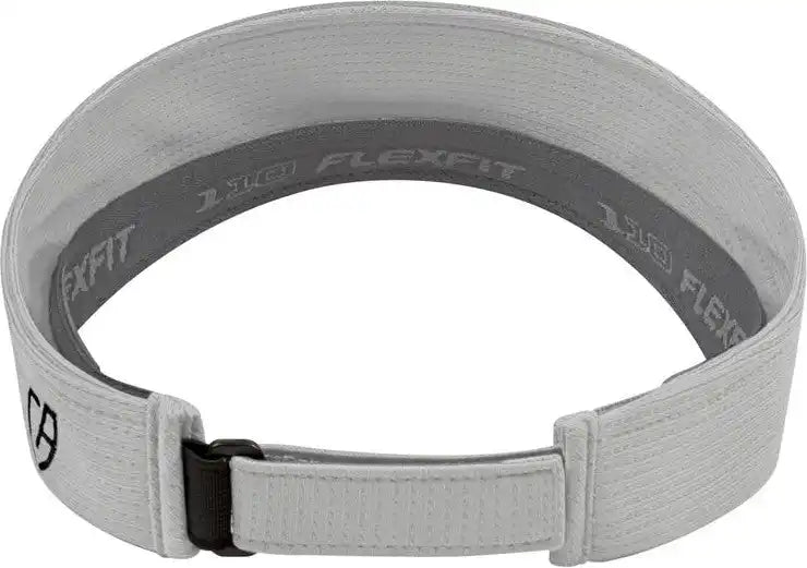 Cap America I8520 Flexfit 110 Aerated Performance Visor Silver Ivory / one Size Fits Most