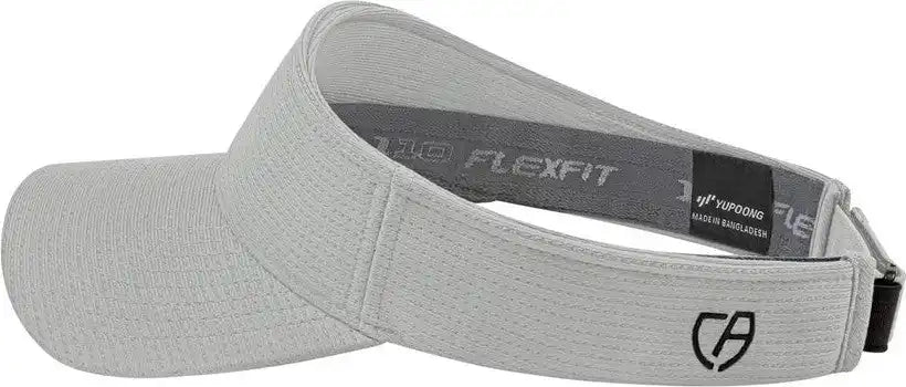Cap America I8520 Flexfit 110 Aerated Performance Visor Silver Ivory / one Size Fits Most