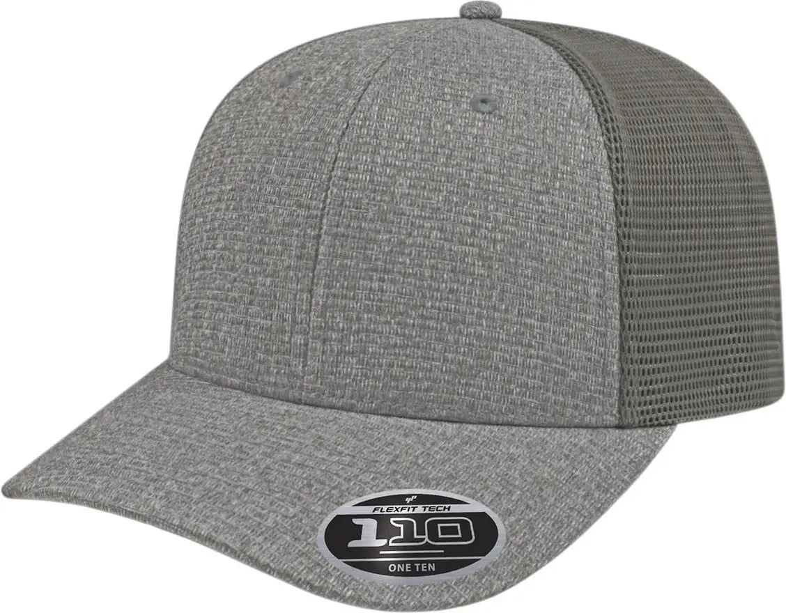 Cap America I8525 Flexfit 110 Ribbed Triblend Trucker Mesh Back - Heather Gray - Gray/gray / Osfm