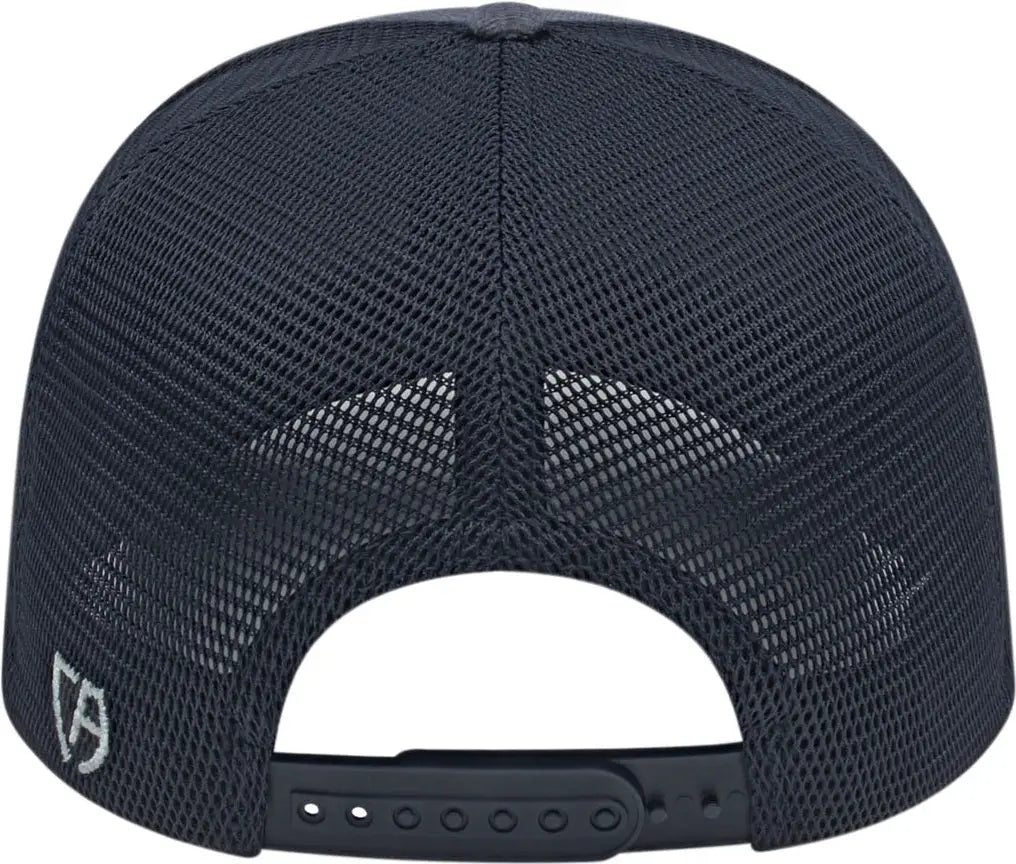 Cap America I8525 Flexfit 110 Ribbed Triblend Trucker Mesh Back - Heather Navy - Navy/navy / Osfm