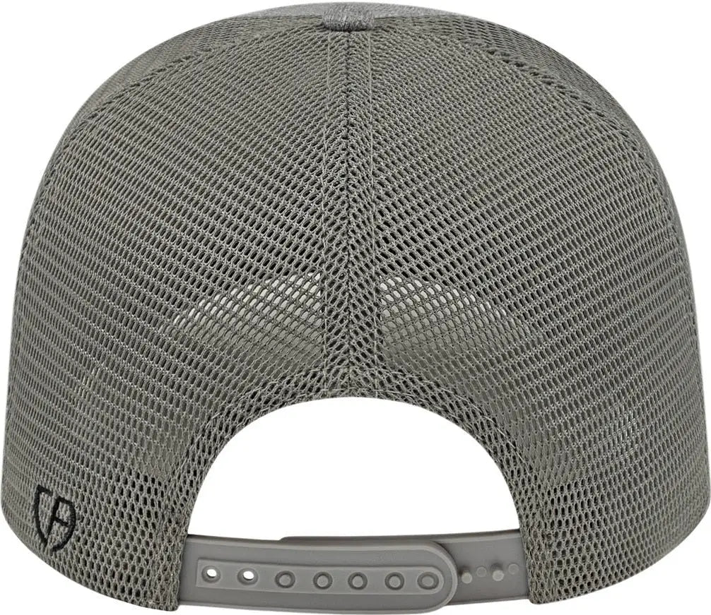 Cap America I8525 Flexfit 110 Ribbed Triblend Trucker Mesh Back - Heather Gray - Gray/gray / Osfm