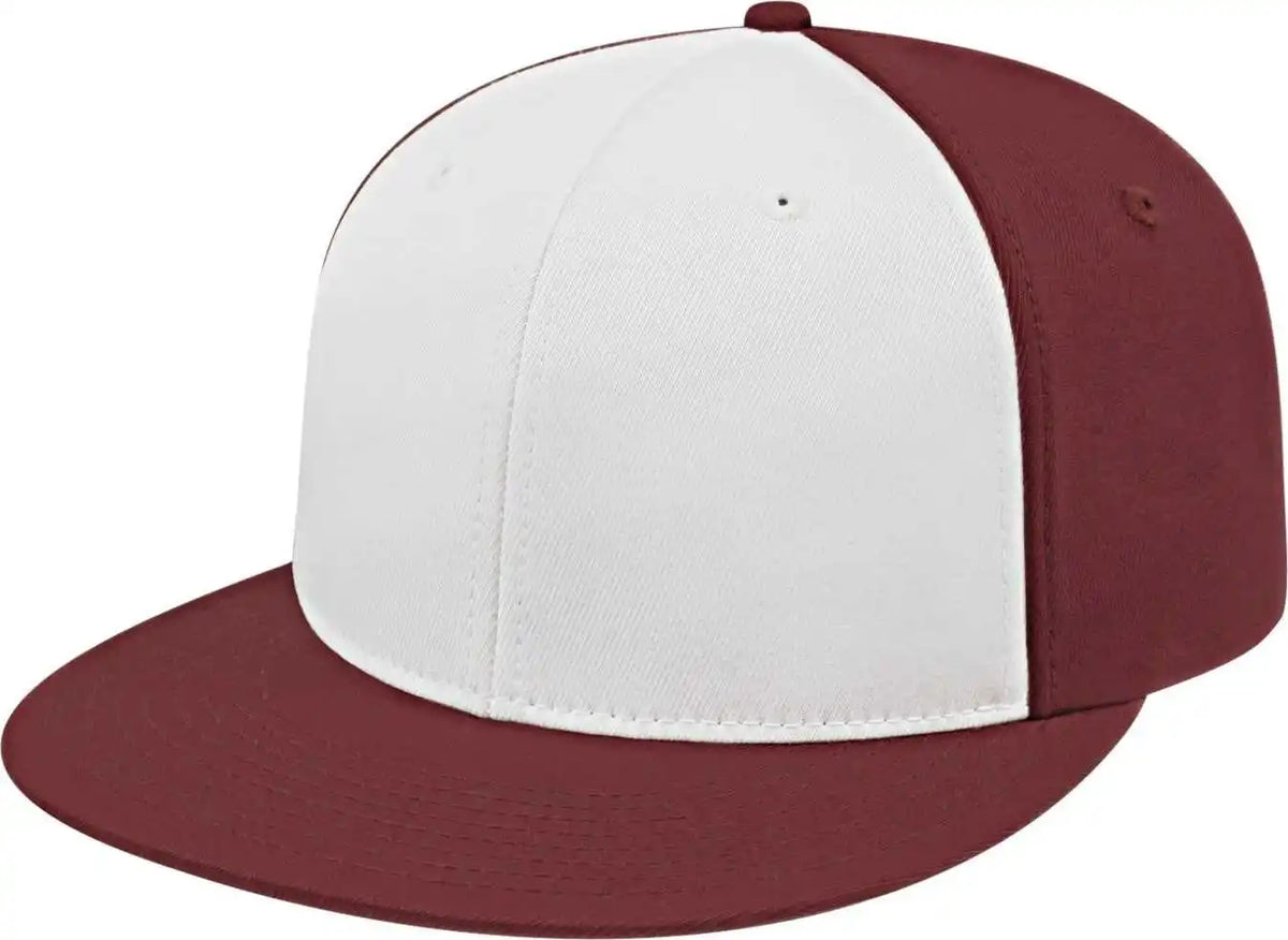 Cap America I8530 Flexfit Full Fabric Performance White Maroon / Xs