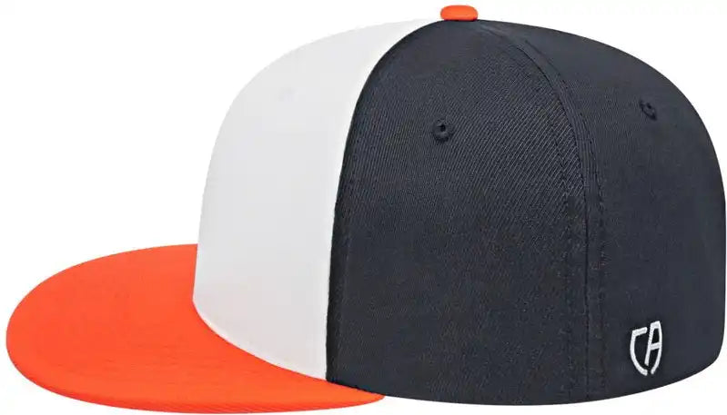 Cap America I8530 Flexfit Full Fabric Performance White Orange Black