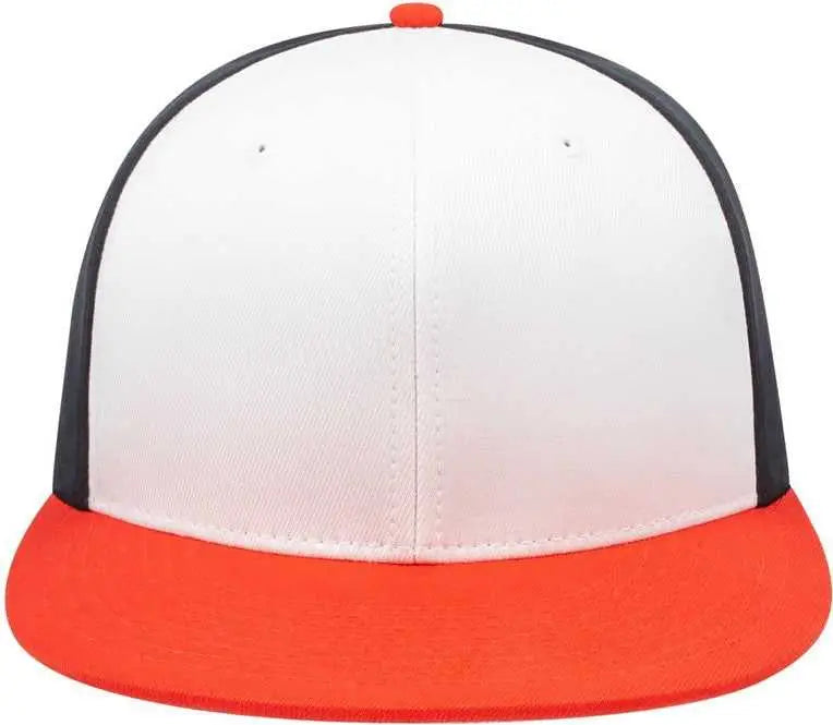 Cap America I8530 Flexfit Full Fabric Performance - White Orange Black