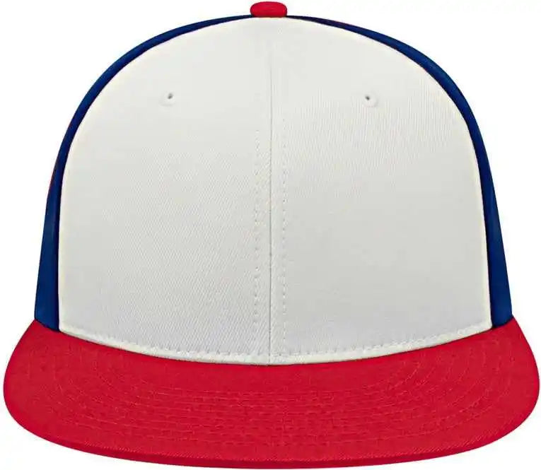Cap America I8530 Flexfit Full Fabric Performance White Red Navy / Xs