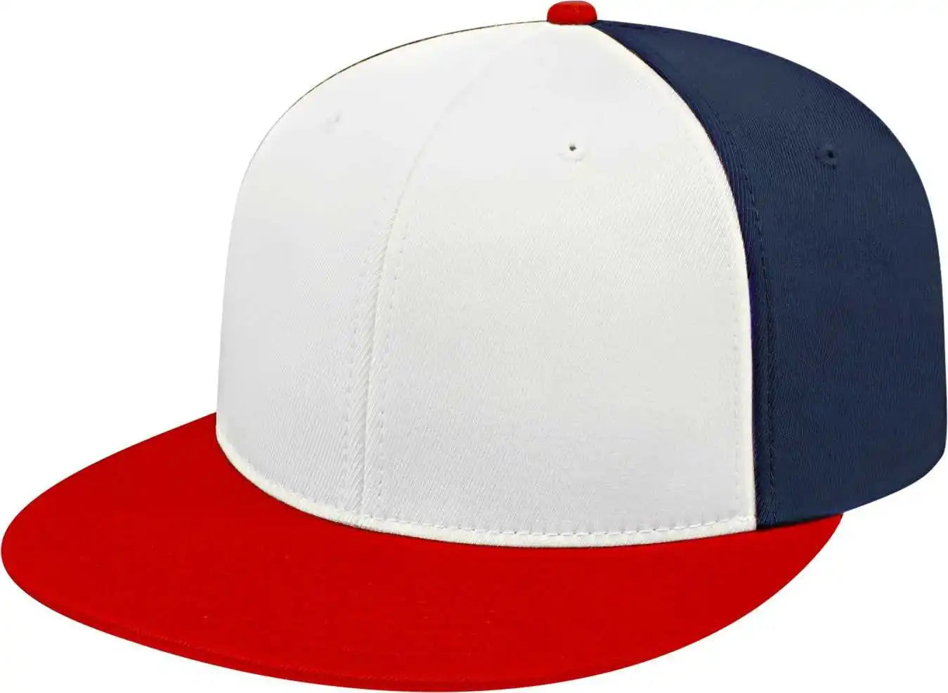 Cap America I8530 Flexfit Full Fabric Performance White Red Navy / Xs