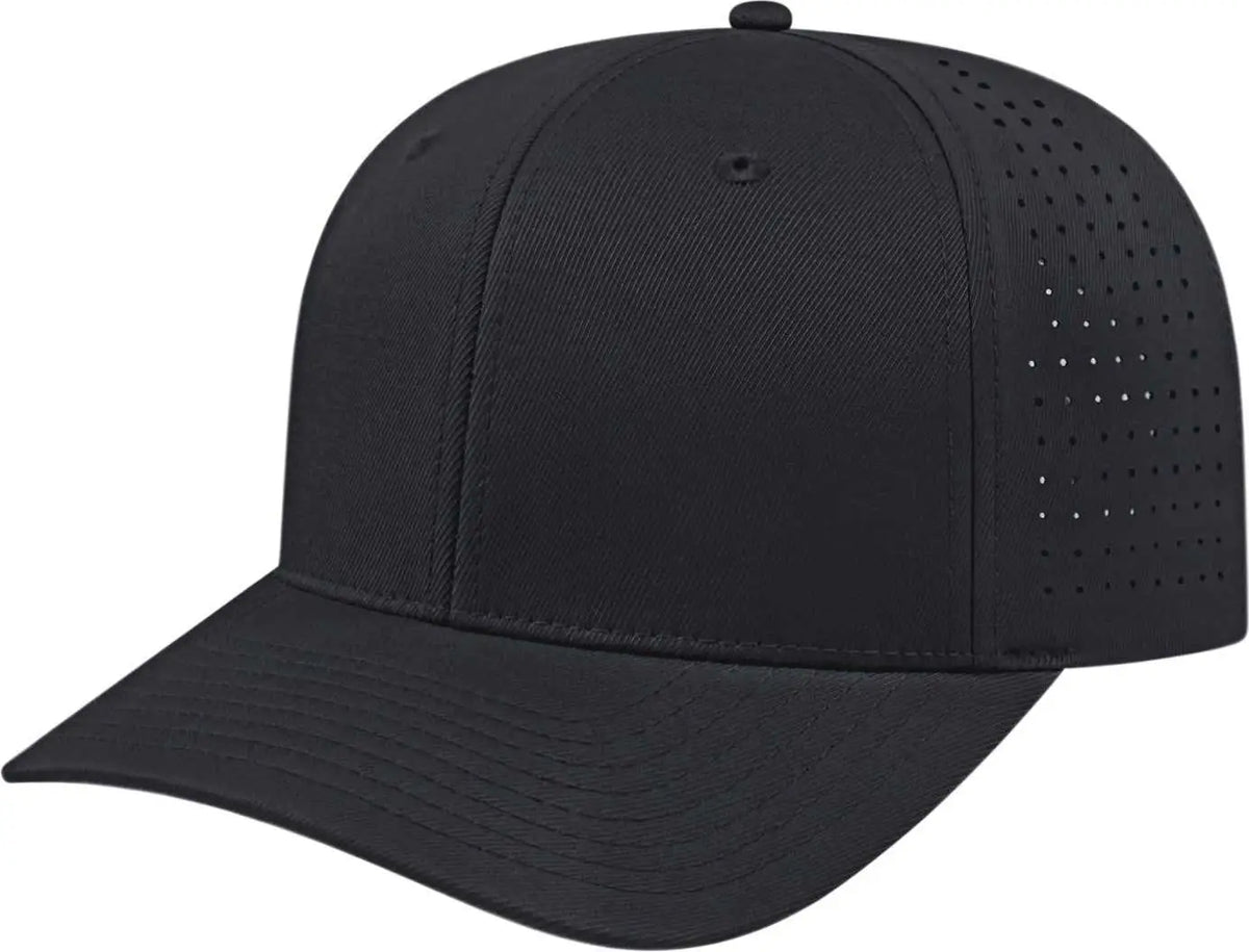 Cap America I8533 Flexfit 110 Perforated Performance Snap Back - Black - one Size Fits Most
