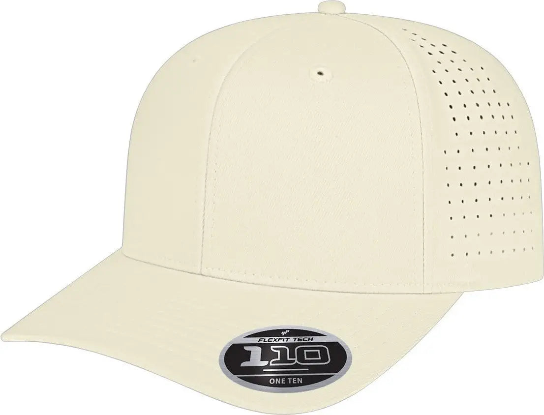 Cap America I8533 Flexfit 110 Perforated Performance Snap Back - Cream - one Size Fits Most