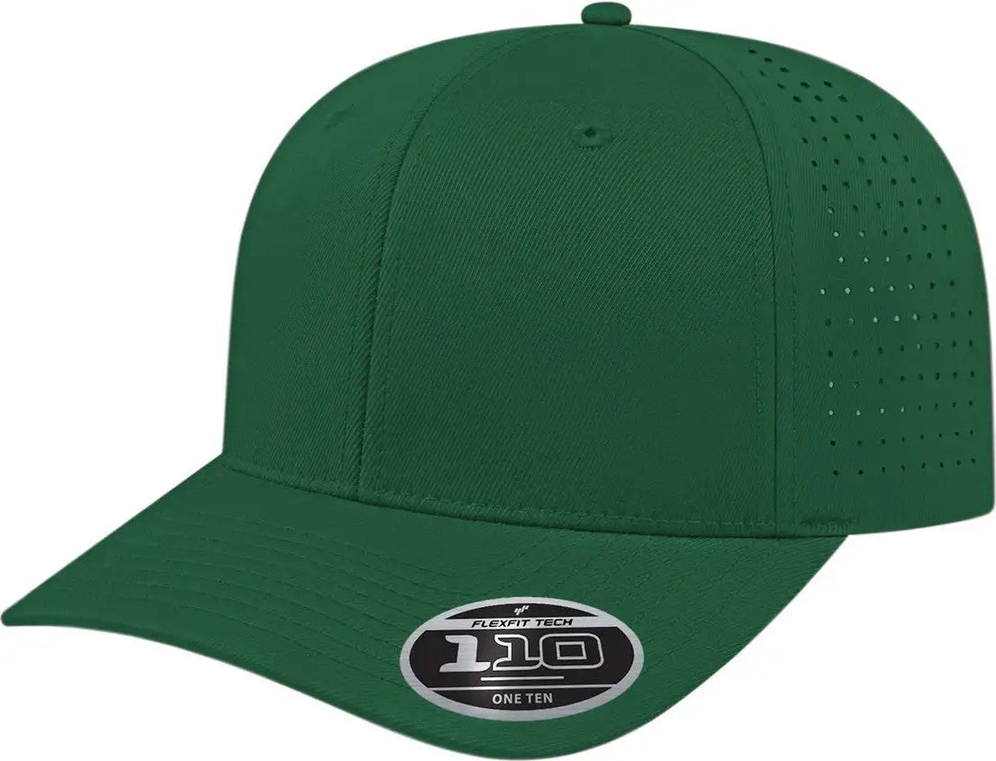 Cap America I8533 Flexfit 110 Perforated Performance Snap Back - Dark Green - one Size Fits Most