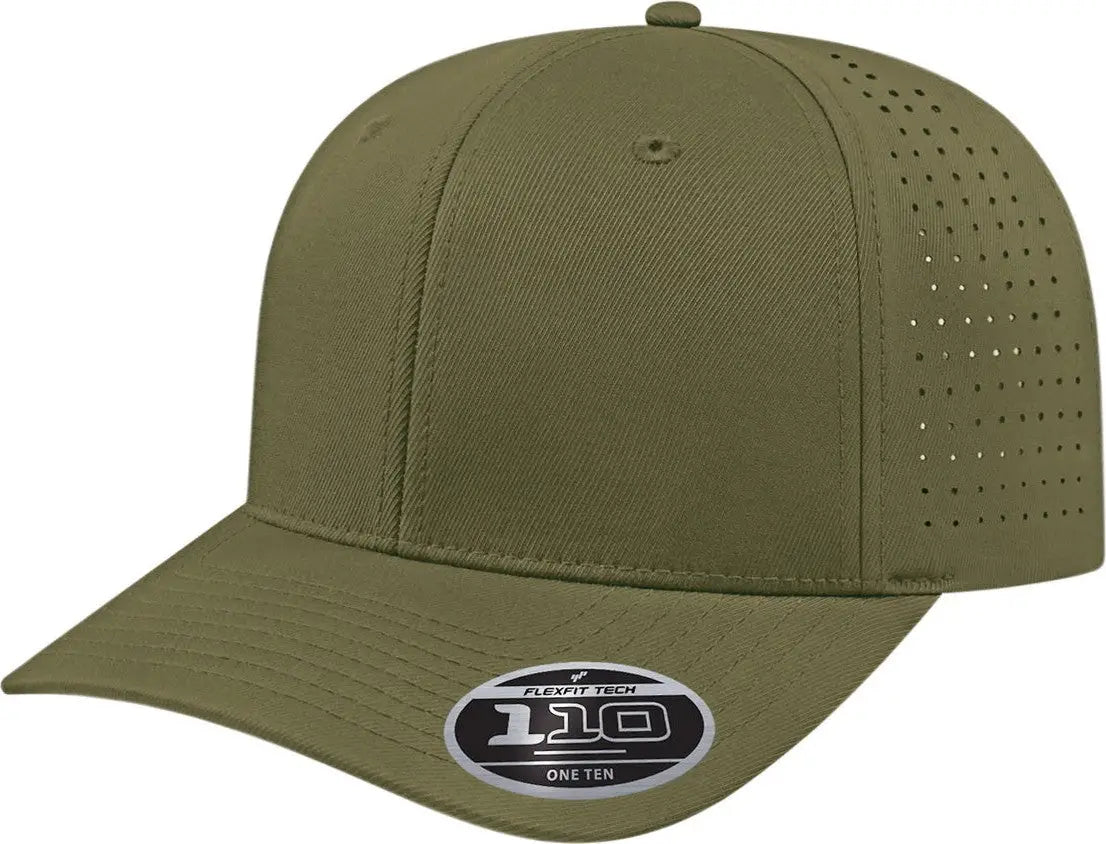Cap America I8533 Flexfit 110 Perforated Performance Snap Back - Loden - one Size Fits Most