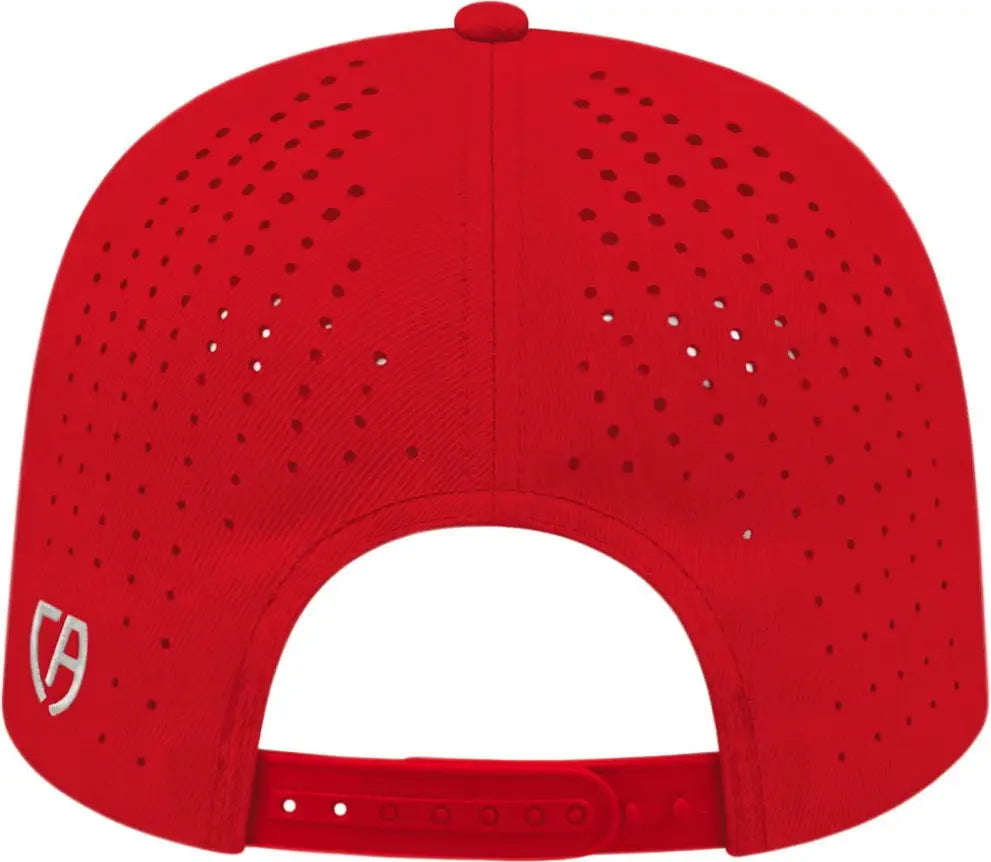 Cap America I8533 Flexfit 110 Perforated Performance Snap Back - Red - one Size Fits Most