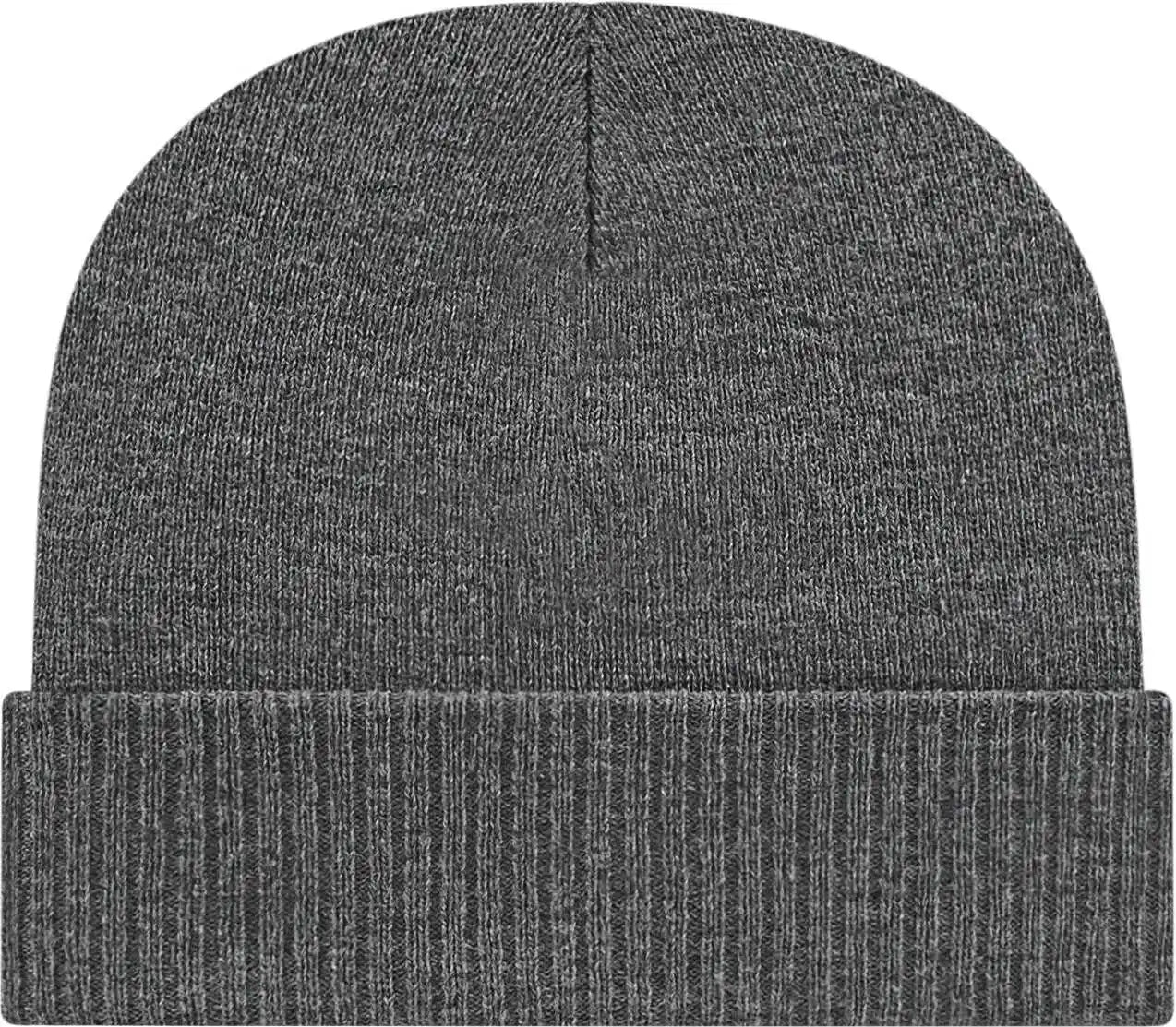 Cap America Ik22 Knit with Ribbed Cuff Beanie - Dark Heather - one Size Fits Most
