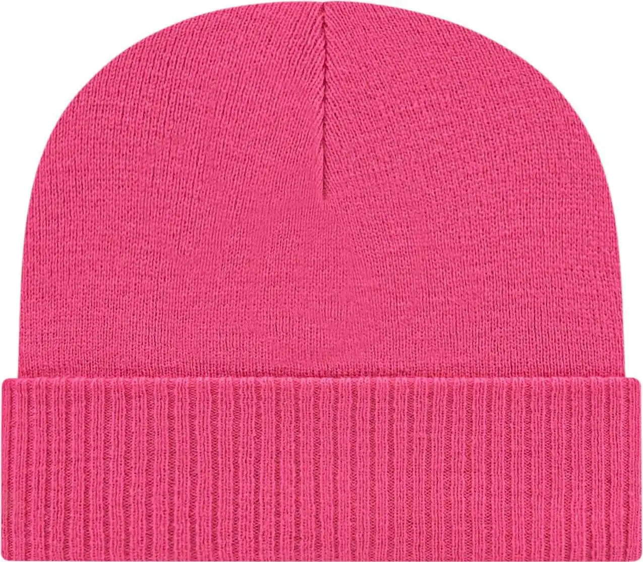 Cap America Ik22 Knit with Ribbed Cuff Beanie - Magenta - one Size Fits Most
