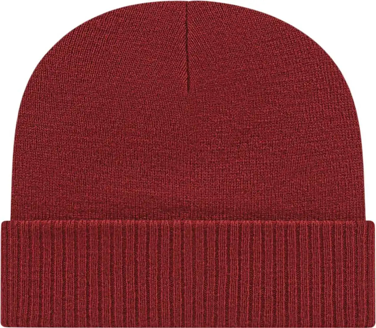 Cap America Ik22 Knit with Ribbed Cuff Beanie - Maroon - one Size Fits Most