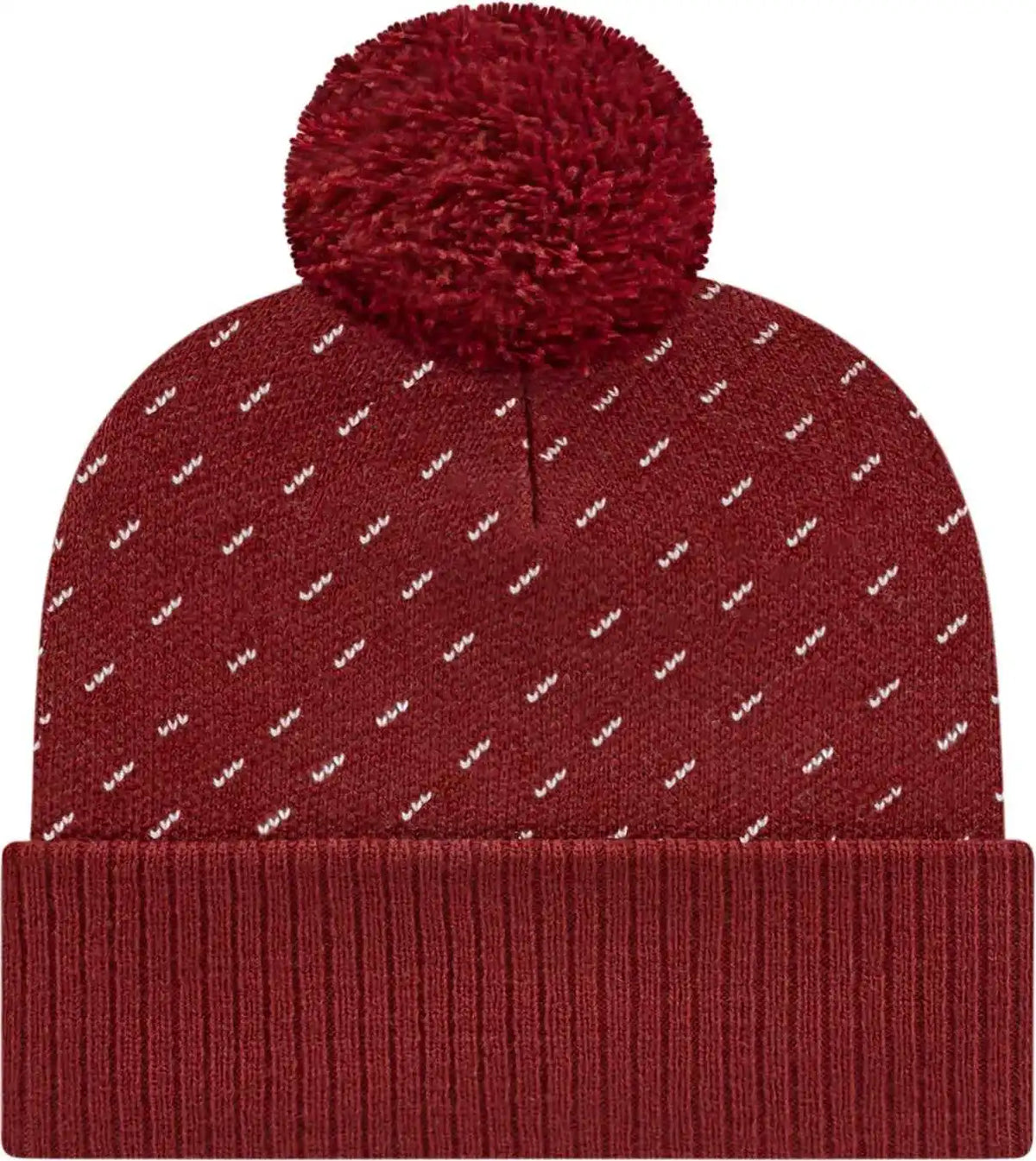 Cap America Ik23 Diagonal Dash Knit with Ribbed Cuff Beanie - Light_maroon - one Size Fits Most