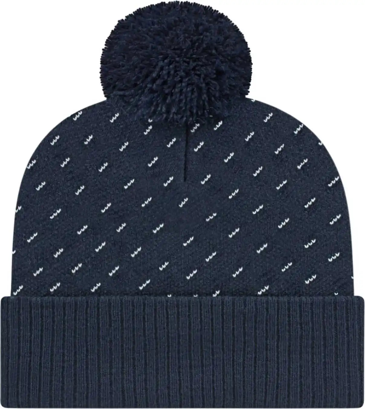 Cap America Ik23 Diagonal Dash Knit with Ribbed Cuff Beanie - Navy