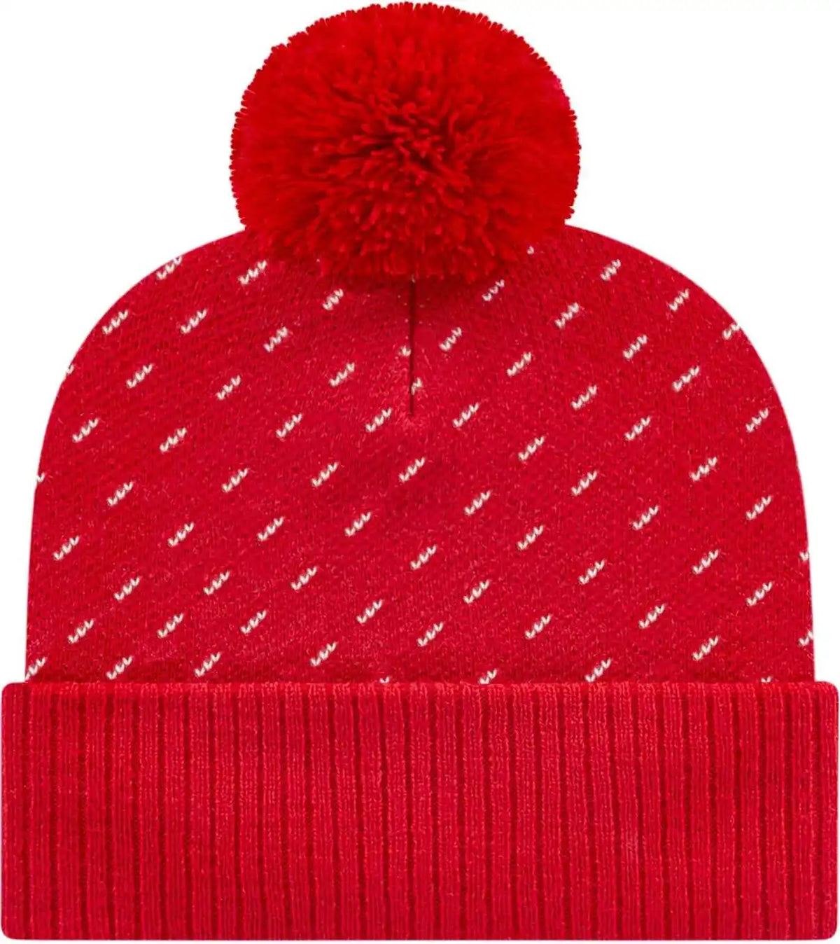 Cap America Ik23 Diagonal Dash Knit with Ribbed Cuff Beanie Red / one Size Fits Most