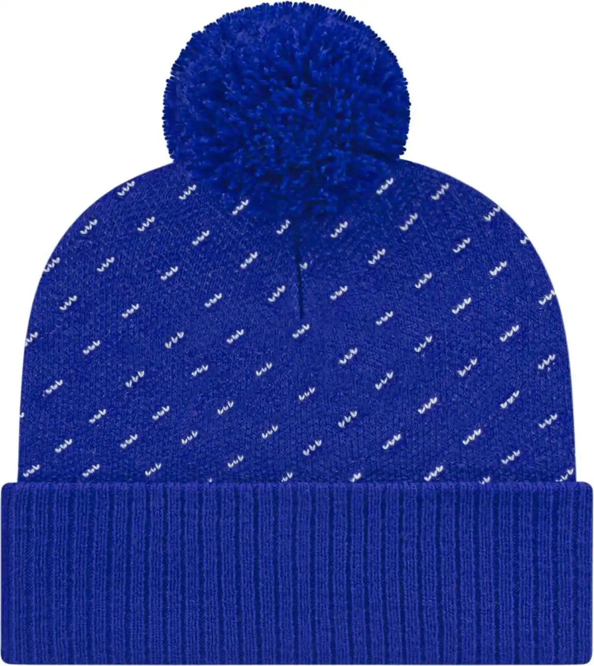 Cap America Ik23 Diagonal Dash Knit with Ribbed Cuff Beanie - Royal - one Size Fits Most