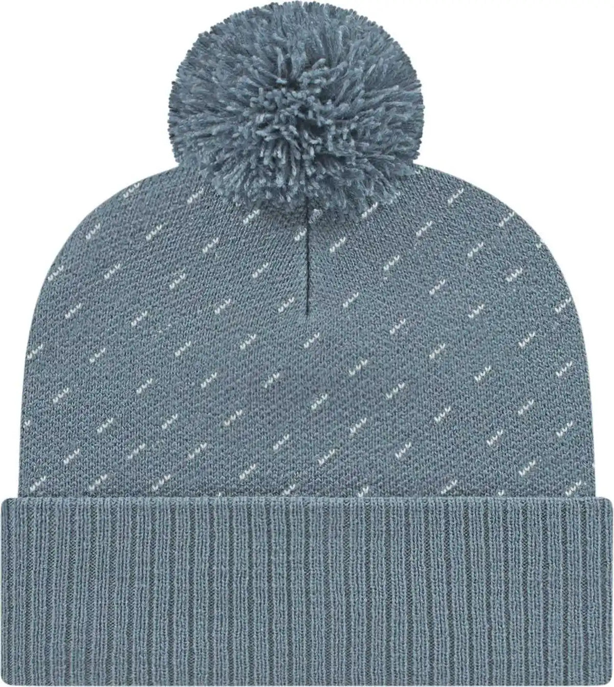 Cap America Ik23 Diagonal Dash Knit with Ribbed Cuff Beanie - Slate - one Size Fits Most