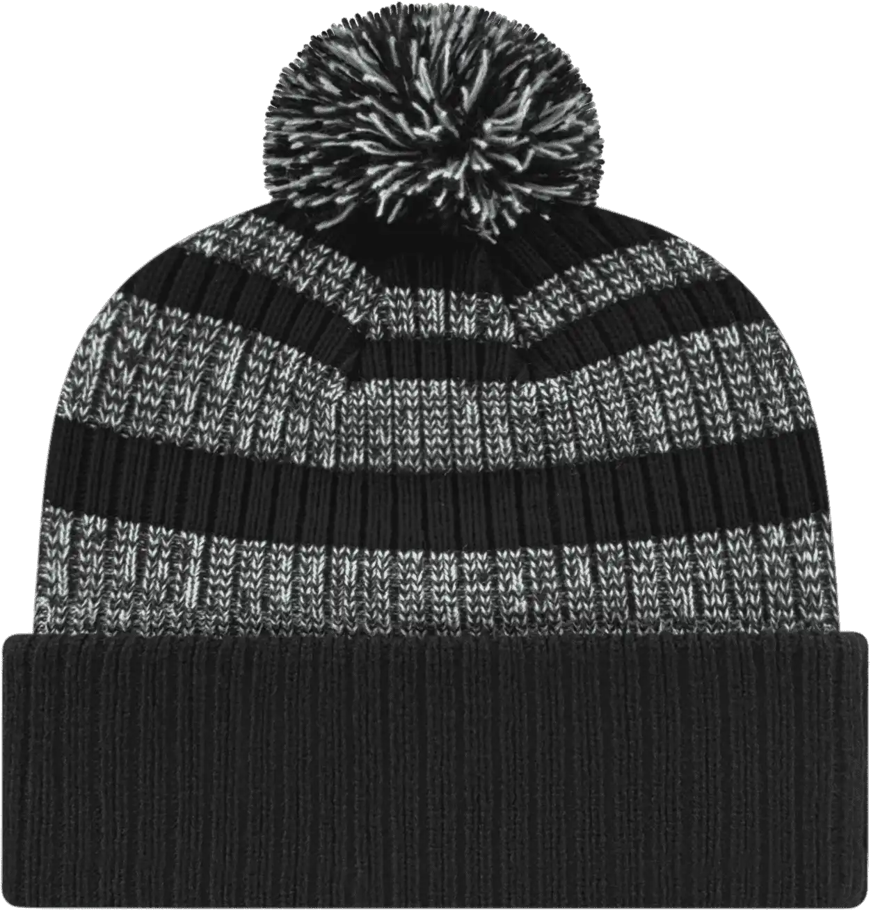 Cap America Ik57 Heavy Ribbed Knit with Cuff Beanie - Black White - one Size Fits Most