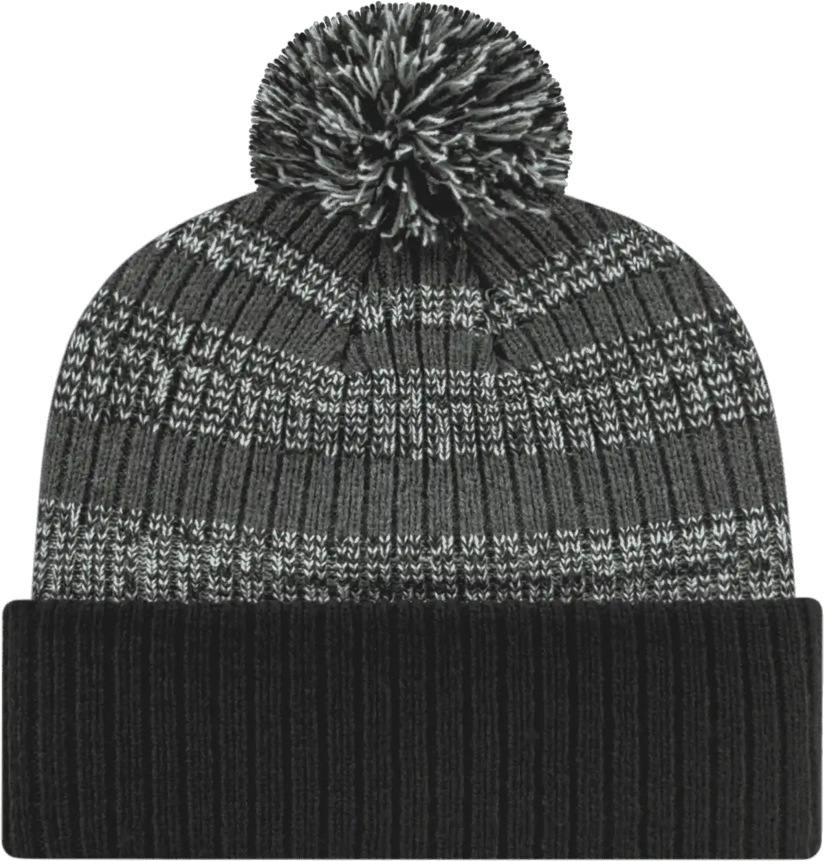 Cap America Ik57 Heavy Ribbed Knit with Cuff Beanie - Dark Heather White Black - one Size Fits Most
