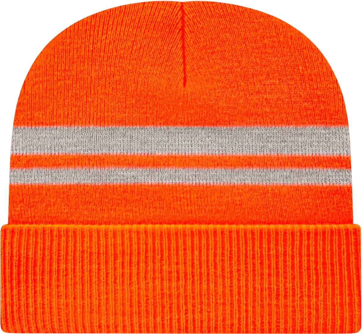 Cap America Ik59 Reflective Knit with Cuff Beanie - Safety Orange - one Size Fits Most