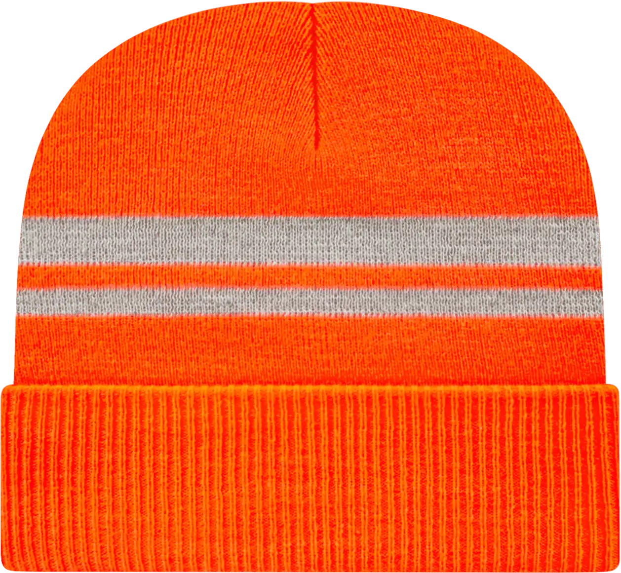 Cap America Ik59 Reflective Knit with Cuff Beanie - Safety Orange - one Size Fits Most