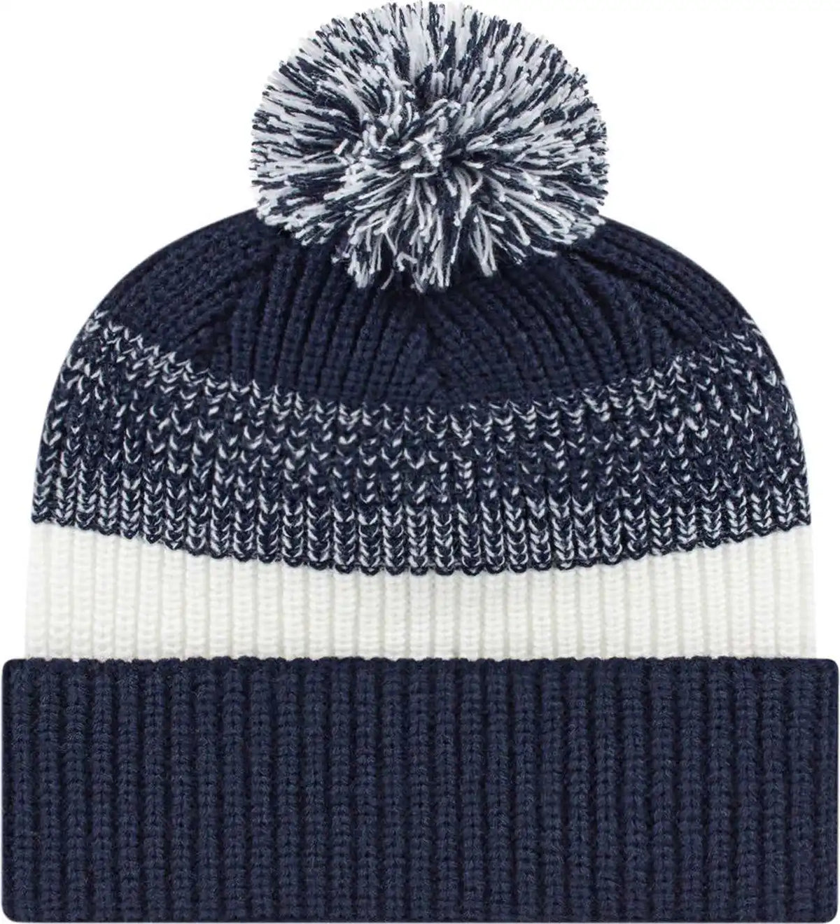 Cap America Ik61 Heavy Ribbed Knit with Cuff Beanie - Navy White