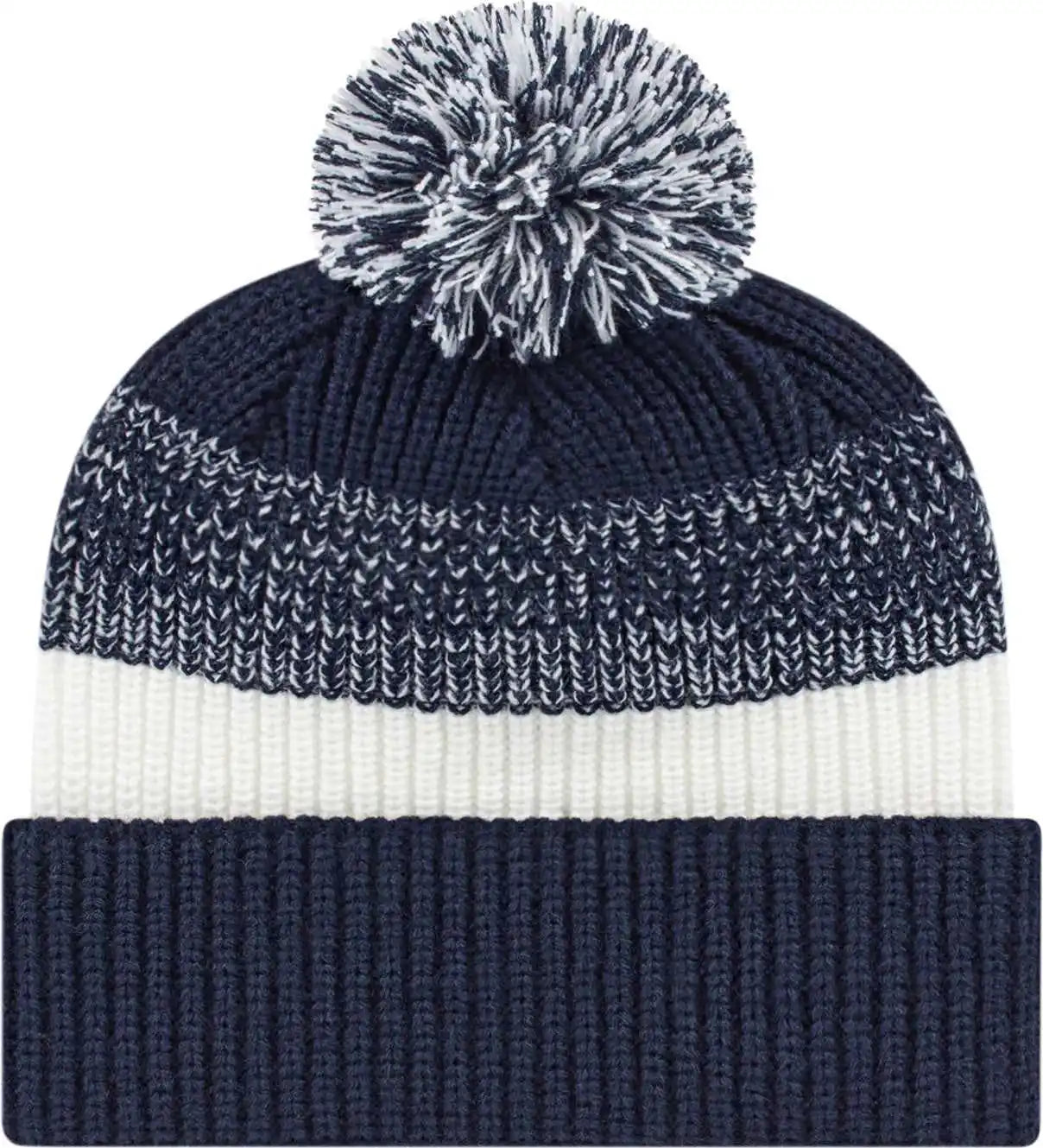 Cap America Ik61 Heavy Ribbed Knit with Cuff Beanie - Navy White