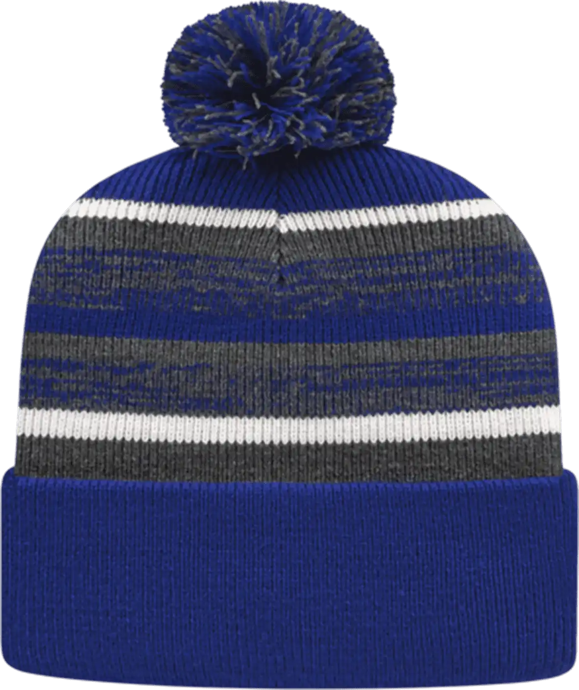 Cap America Ik65 Fleece Lined Knit with Cuff Beanie - Royal Dark Heather White - Gray / one Size Fits Most