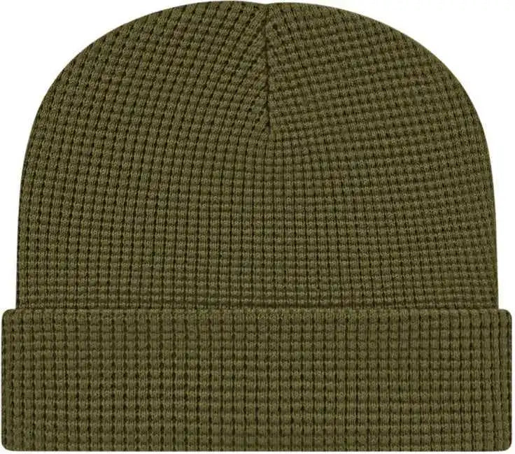 Cap America Ik70 in Stock Waffle Beanie with Cuff Olive / one Size Fits Most