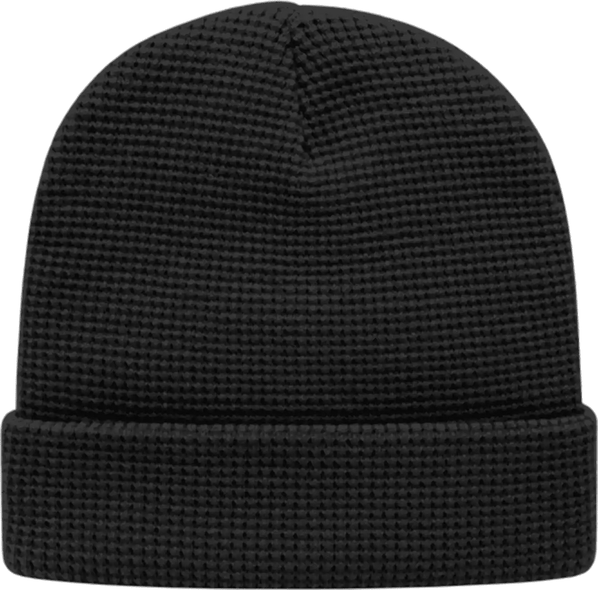 Cap America Ik70 in Stock Waffle Knit Beanie with Cuff Black / one Size Fits Most