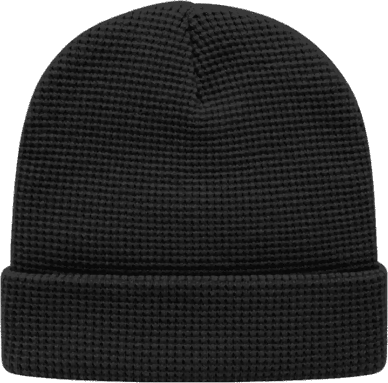 Cap America Ik70 in Stock Waffle Knit Beanie with Cuff Black / one Size Fits Most
