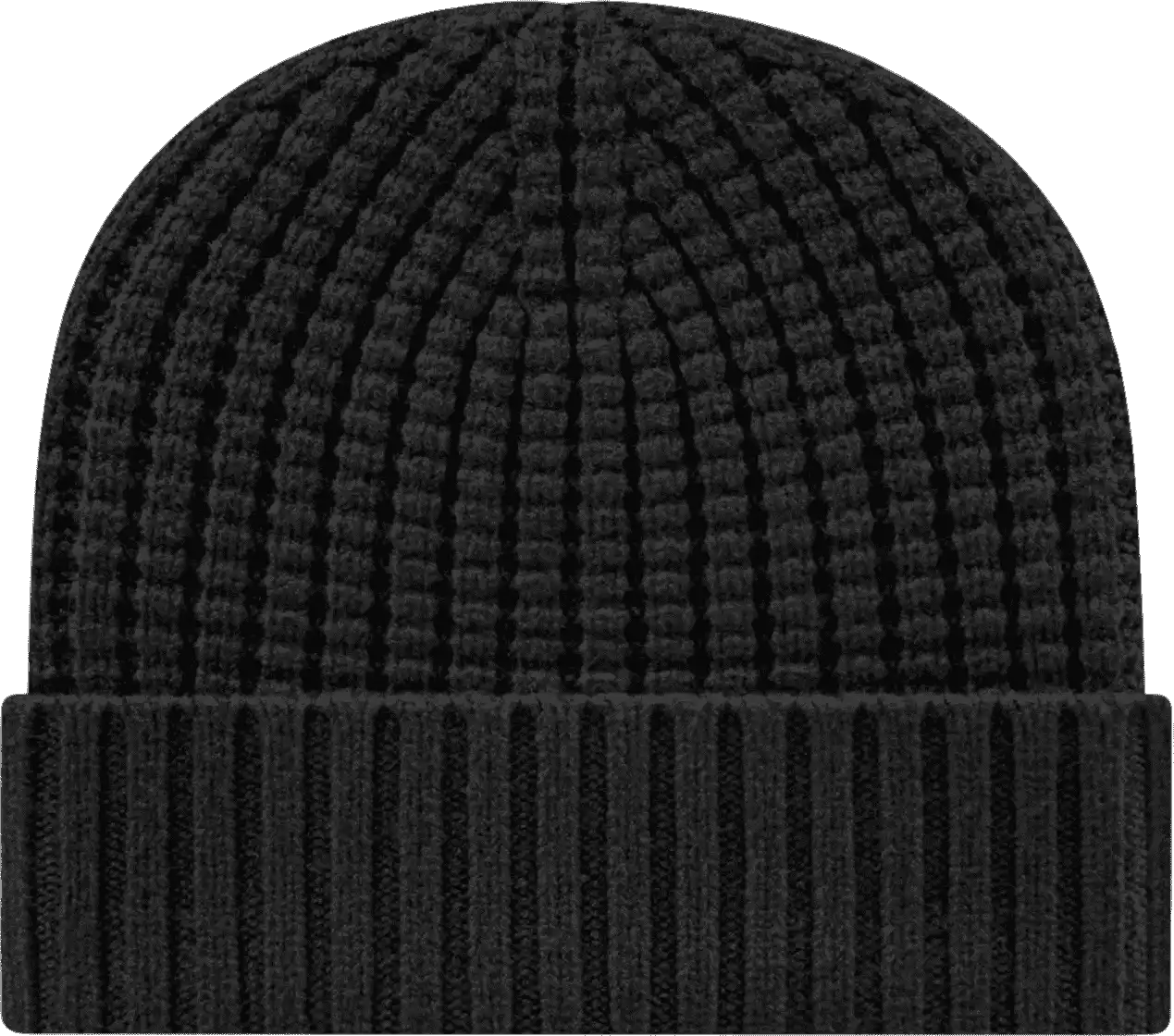 Cap America Ik8552 Premium Waffle Knit with Cuff - Black - one Size Fits Most