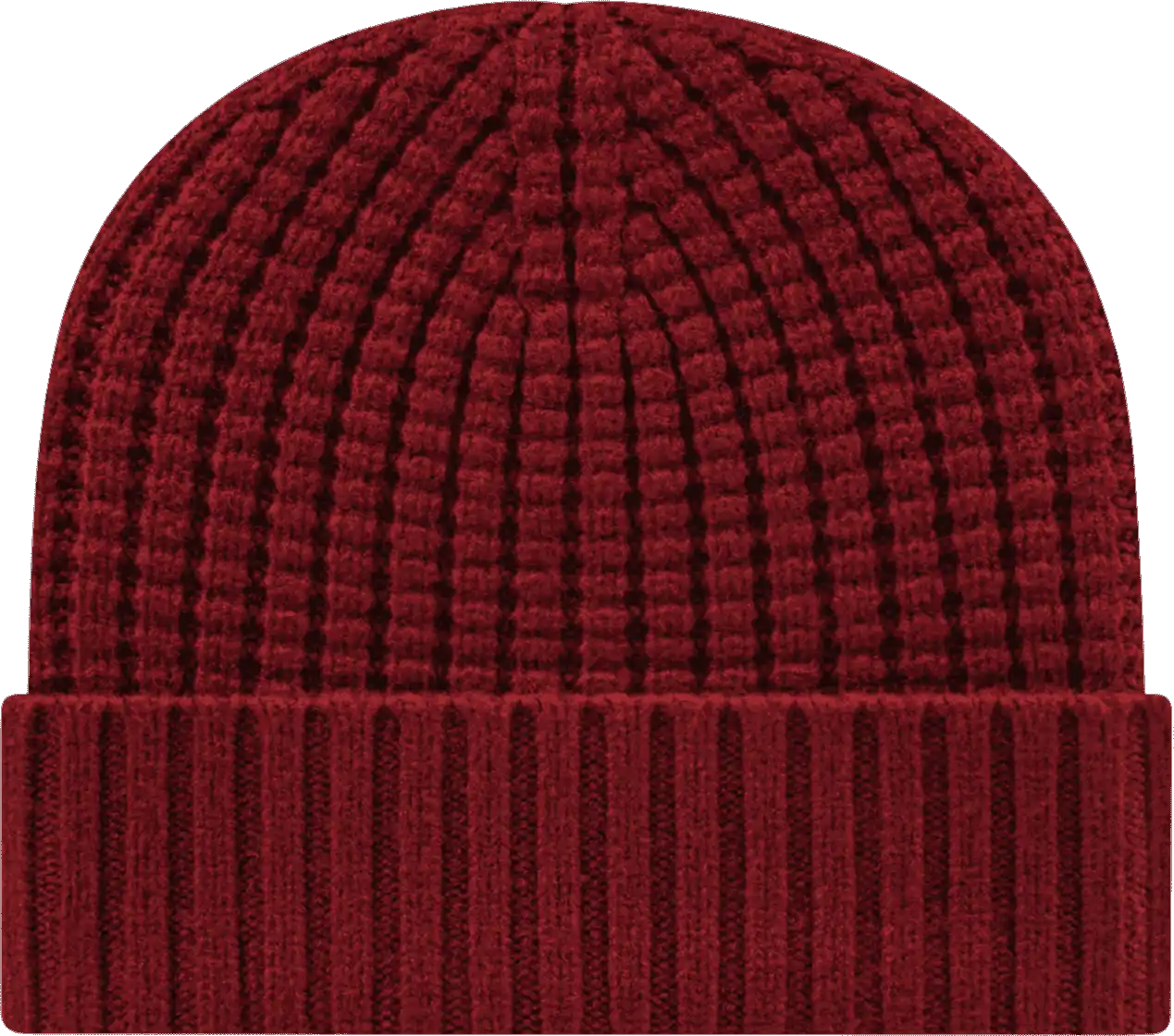 Cap America Ik8552 Premium Waffle Knit with Cuff - Merlot - Maroon / one Size Fits Most