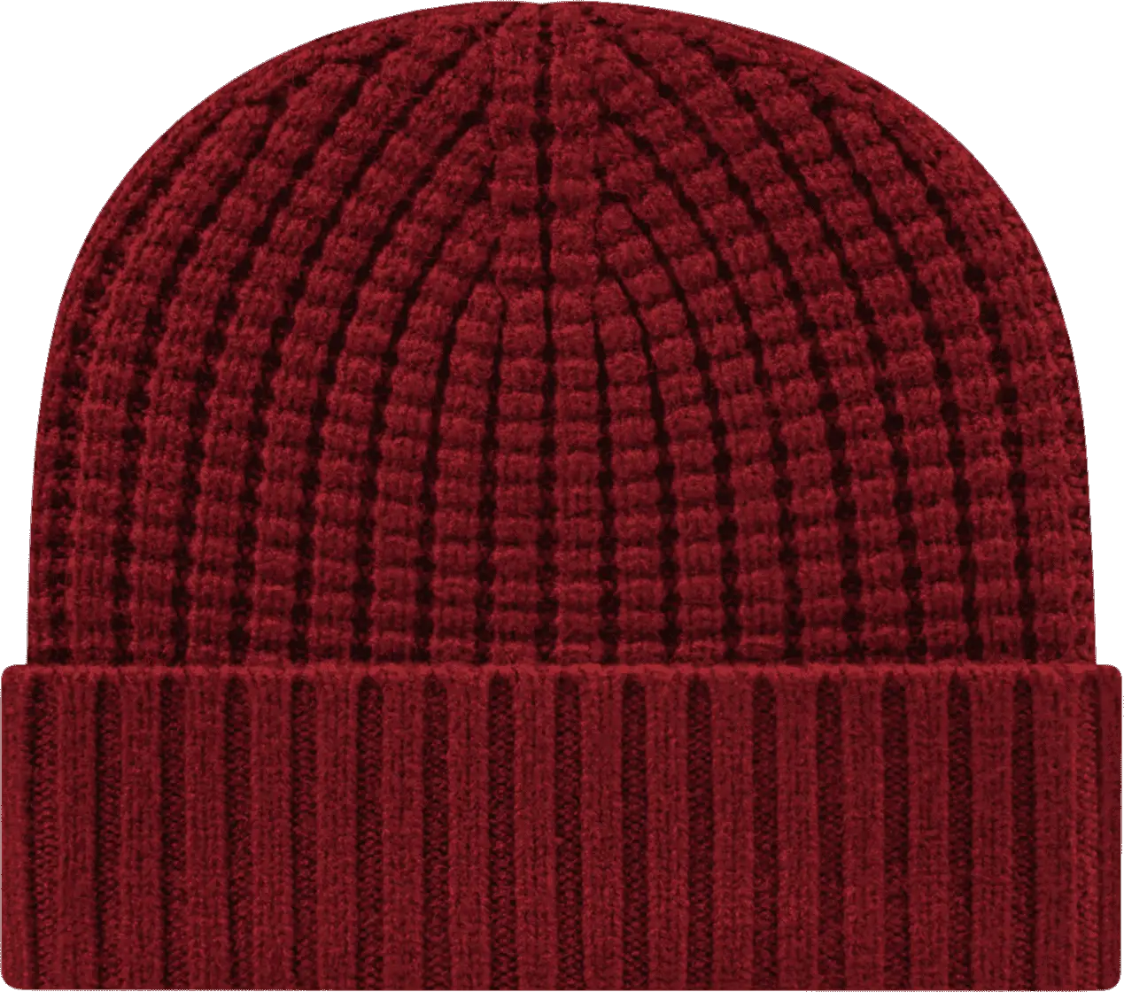 Cap America Ik8552 Premium Waffle Knit with Cuff - Merlot